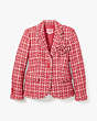 Plaid Tweed Blazer, Pink Multi, Product