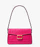 Katy Croc-embossed Medium Shoulder Bag, Festive Pink, ProductTile