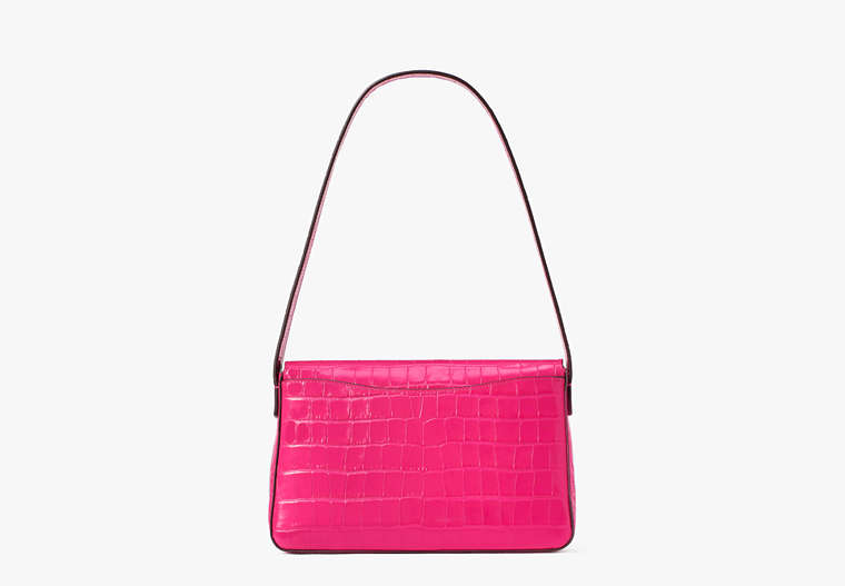Katy Croc-embossed Medium Shoulder Bag, Festive Pink, Product