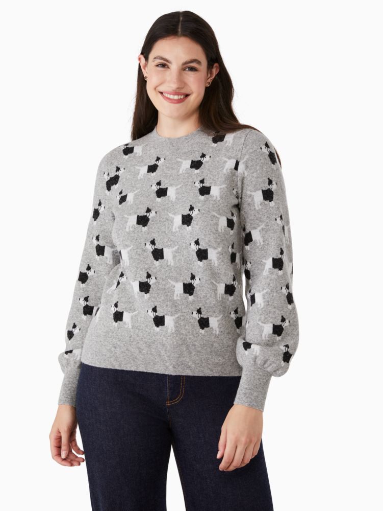 Claude Dachshund Sweater, Grey Melange, ProductTile