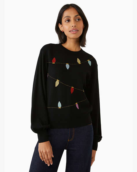 String Lights Holiday Sweater, Black, ProductTile