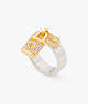 Lock And Spade Pavé Ring, Silver Gold, ProductTile
