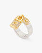 Lock And Spade Pavé Ring, Silver Gold, Product