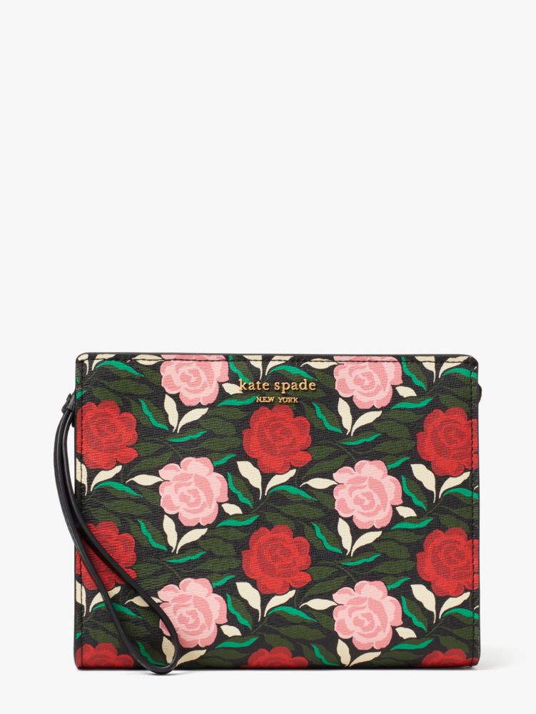 kate spade new york Morgan Rose Garden Zip Around Continental Wallet-Black  Multi