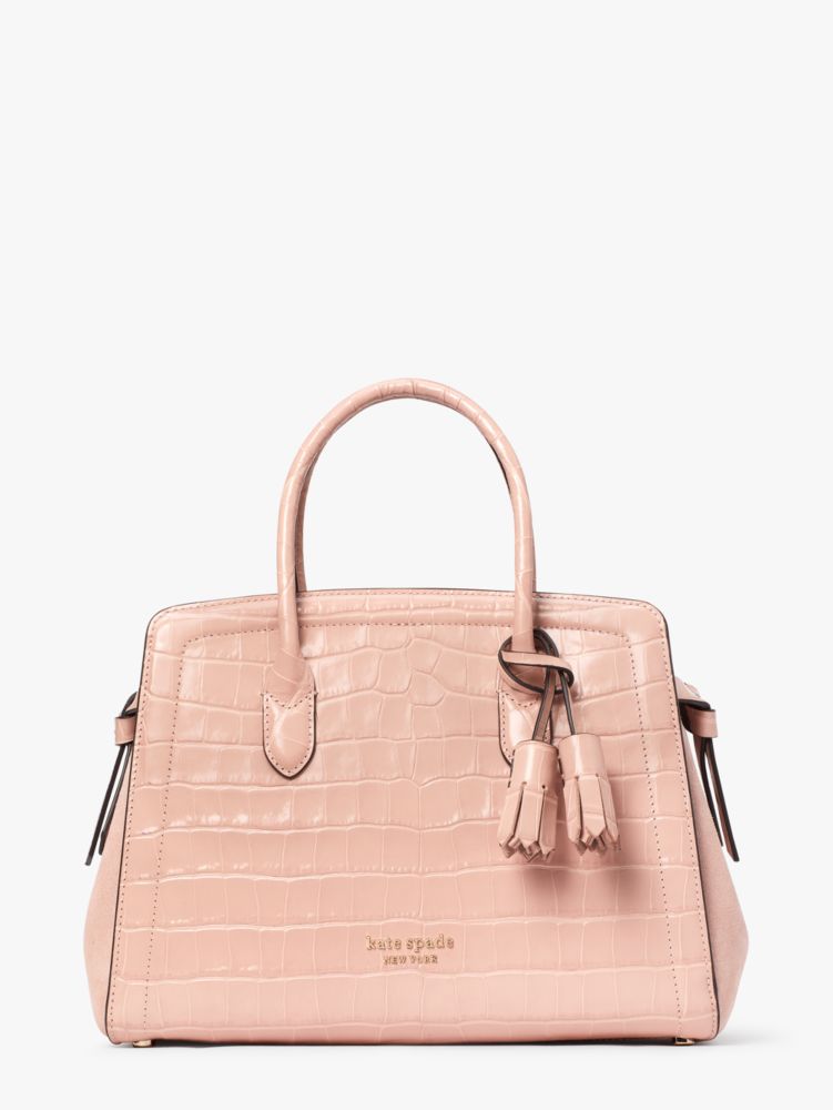 Knott Croc Embossed Leather & Suede Medium Satchel | Kate Spade New York