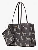All Day Dancing Zebras Printed Large Tote, , s7productThumbnail