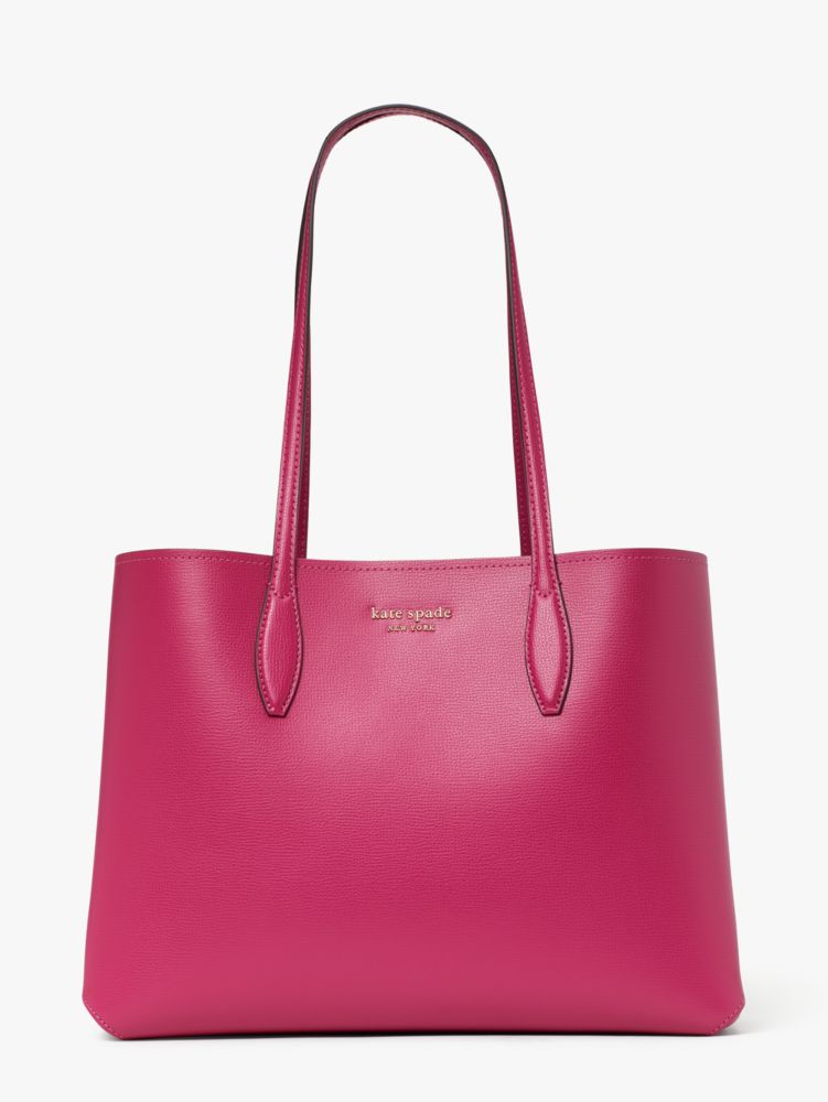 Kate Spade New York Pink Saffiano Leather Tote Bags 