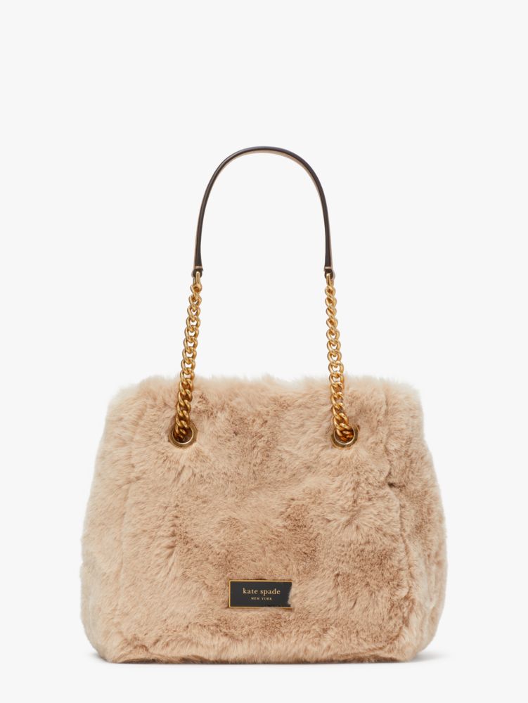 Cleo Faux Fur Small Chain Bucket Bag | Kate Spade New York