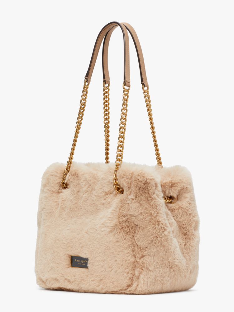 Cleo Faux Fur Small Chain Bucket Bag | Kate Spade New York