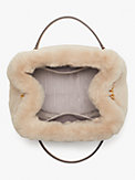 chain bucket faux fur small chain bucket bag, , s7productThumbnail