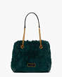 Cleo Faux Fur Small Chain Bucket Bag, Pine Grove, Product
