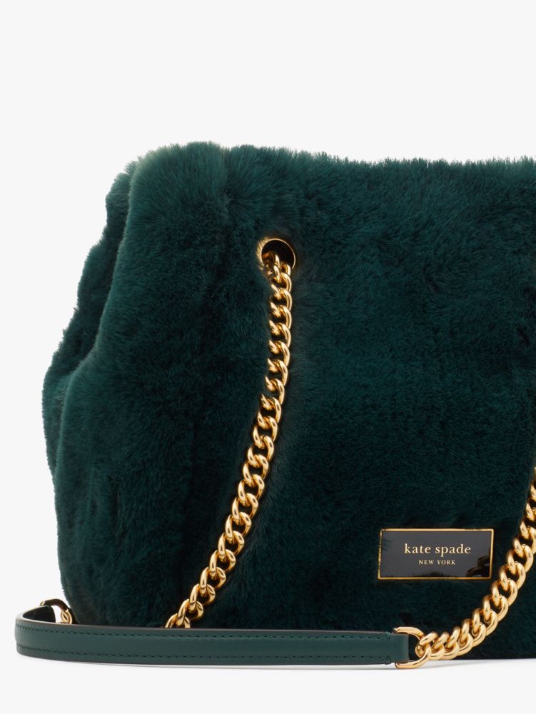kate spade new york cleo small faux-fur chain bucket bag