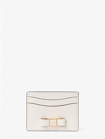morgan bow embellished saffiano leather card holder, , rr_productgrid