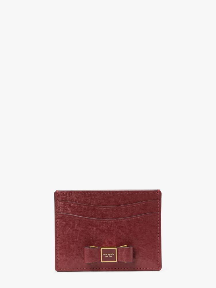 Kate Spade Morgan Bow Embellished Saffiano Leather Card Holder