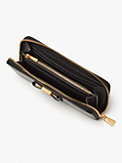 morgan bow embellished saffiano leather zip around continental wallet, , s7productThumbnail