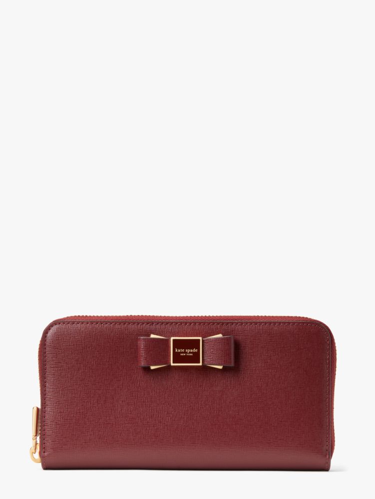 新品 ケイトスペード kate spade 長財布(ラウンドファスナー) ドット ジップ アラウンド コンチネンタル ウォレット ピーチメルバマルチ