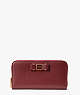 Morgan Bow Embellished Zip-around Continental Wallet, Autumnal Red, ProductTile