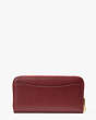 Morgan Bow Embellished Zip-around Continental Wallet, Autumnal Red, Product