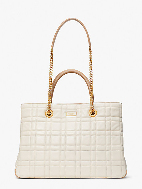 Kate Spade Evelyn Quilted Medium Convertible Shopper Bag In Ivory