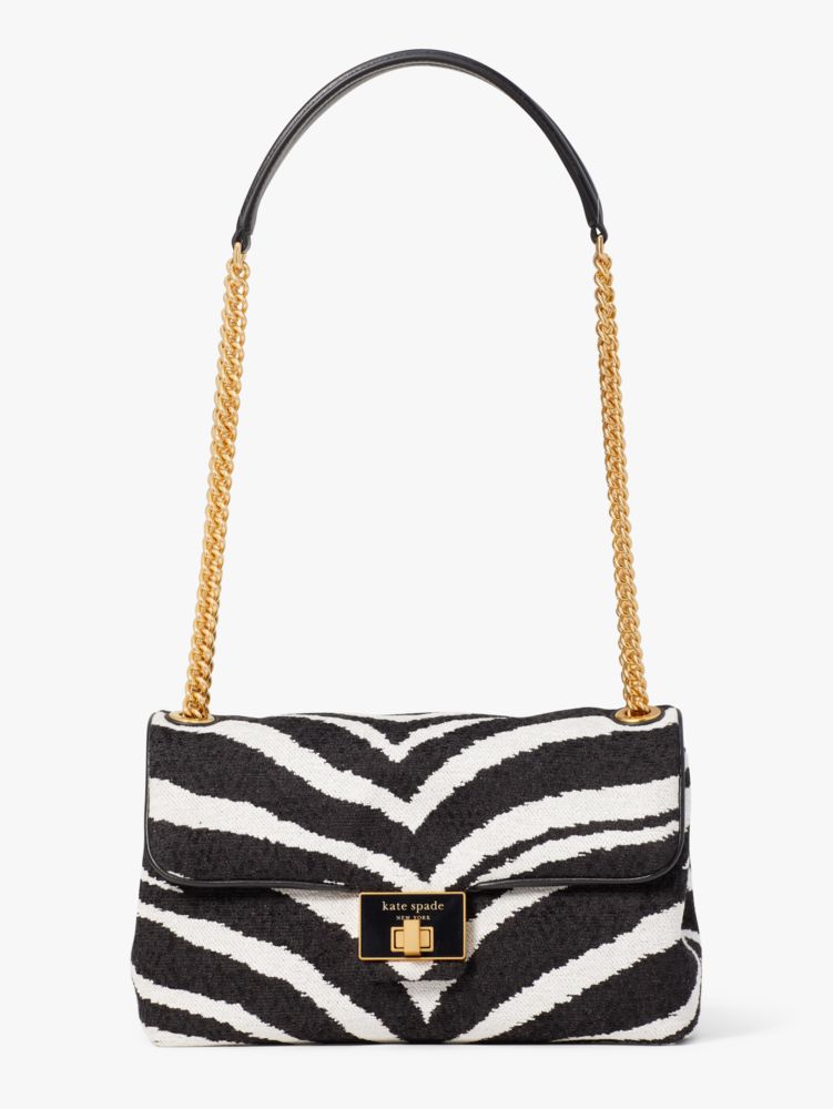 Kate Spade Evelyn Bold Zebra Boucle Jacquard Medium Convertible Shoulder Bag