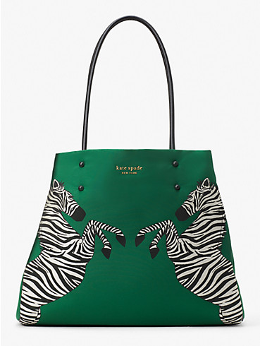 Everything Dancing Zebras Embroidered Large Tote, , rr_productgrid