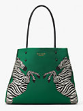Everything Dancing Zebras Embroidered Large Tote, , s7productThumbnail