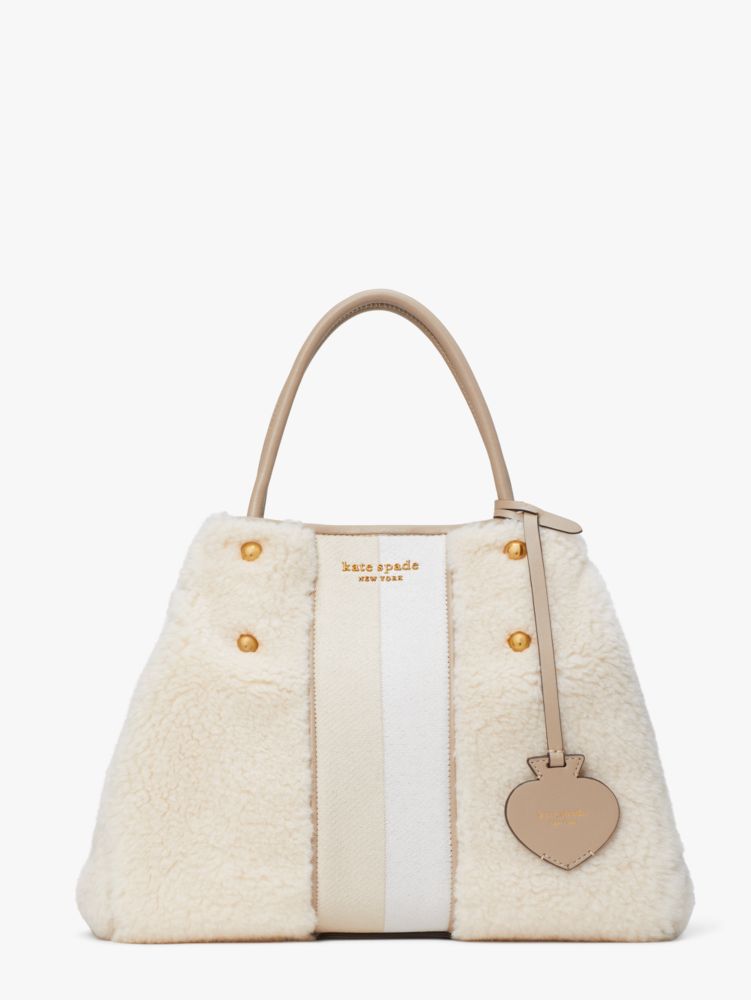 Everything Racing Stripe Faux Shearling Medium Tote | Kate Spade New York