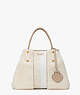 Everything Racing Stripe Faux Shearling Medium Tote, Cream Multi, ProductTile