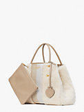everything racing stripe faux shearling medium tote, , s7productThumbnail