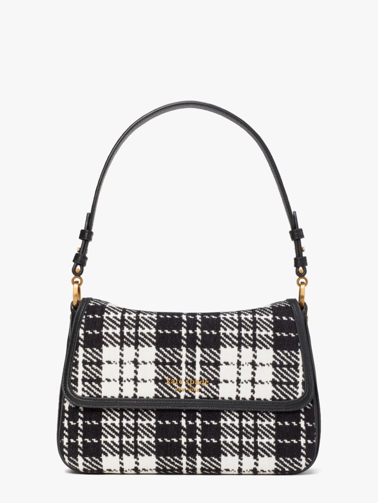 Kate Spade Hudson Posh Plaid Jacquard Medium Convertible Flap Shoulder Bag