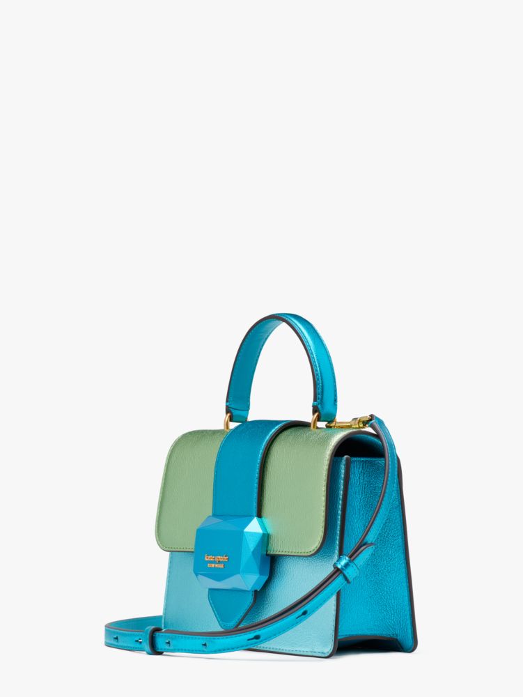 Kate Spade Bijou Mini Heart Colorblock Metalic Top-handle Bag in