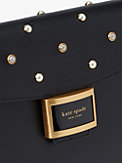 Katy Pearl Embellished Schultertasche aus strukturiertem Leder, mittelgroß, , s7productThumbnail