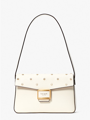 katy pearl embellished textured leather medium shoulder bag, , rr_productgrid