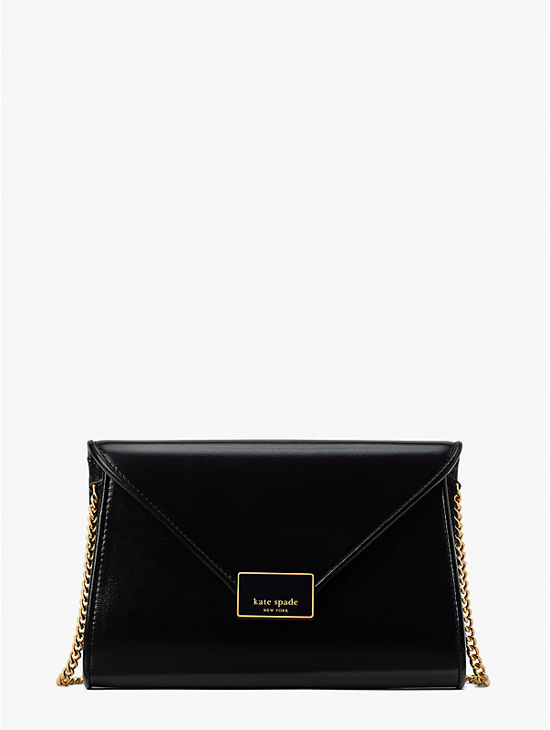 anna shiny textured leather medium envelope clutch, , rr_large