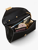 anna shiny textured leather medium envelope clutch, , s7productThumbnail