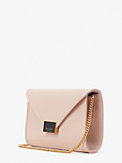anna shiny textured leather medium envelope clutch, , s7productThumbnail