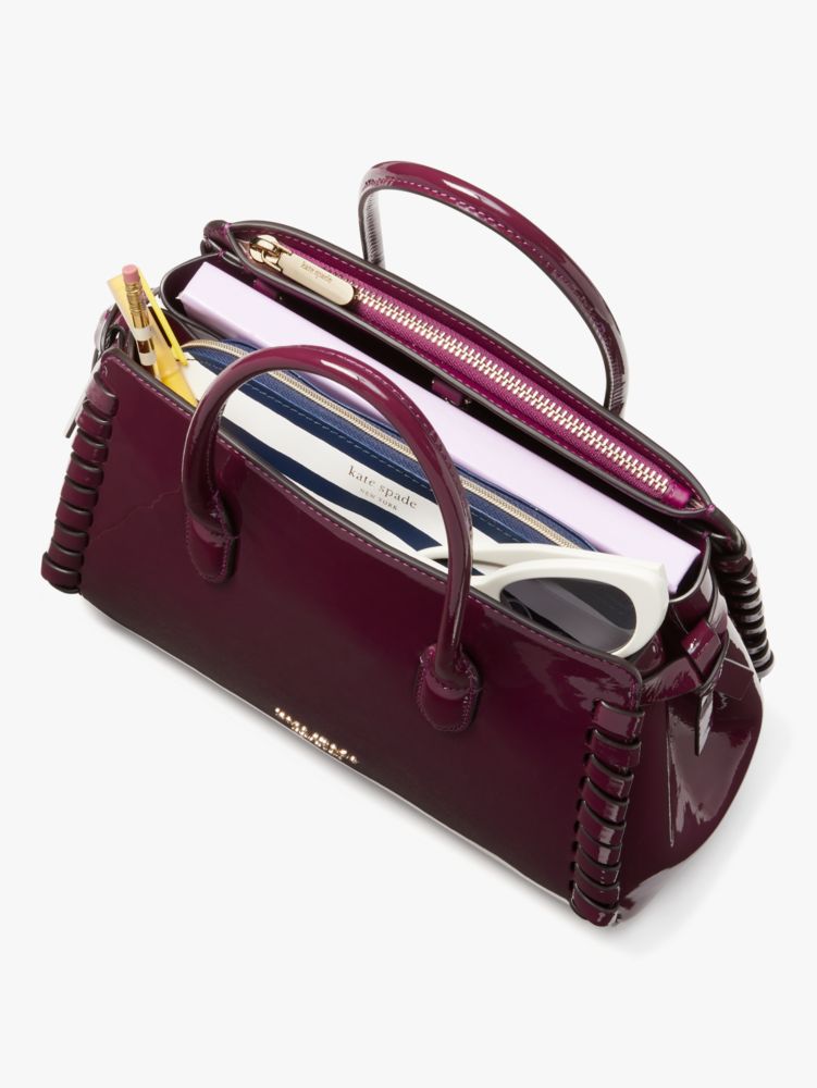 Knott Whipstitched Patent Leather Medium Satchel | Kate Spade New York