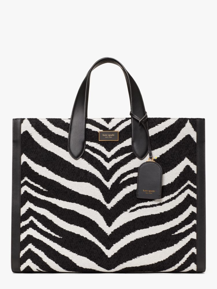 Kate Spade Manhattan Bold Zebra Boucle Jacquard Large Tote