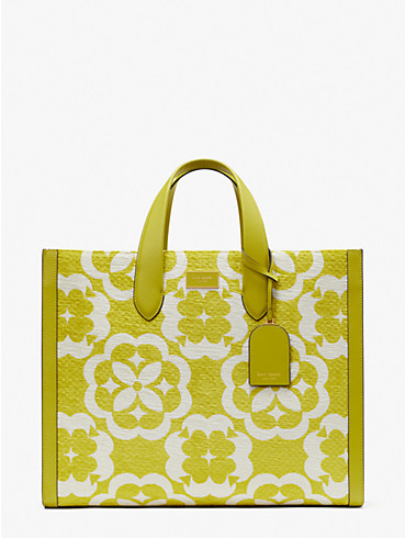 Spade Flower Monogram Manhattan Tote Bag aus Chenille, groß, , rr_productgrid