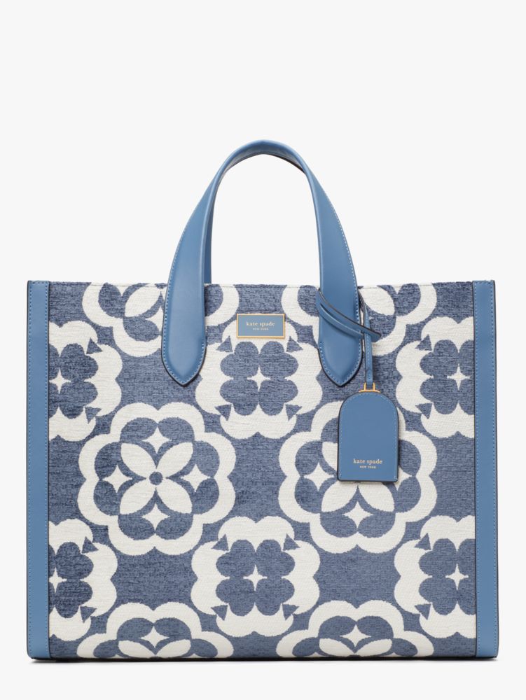 kate spade, Bags, Kate Spade Large Blue Orange Blossom Canvas Tote Nwt