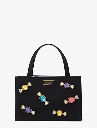 sam icon candy gem embellished satin small tote, , rr_productgrid