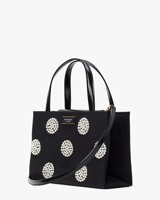 Sam Icon Pearl Embellished Nylon Small Tote | Kate Spade New York