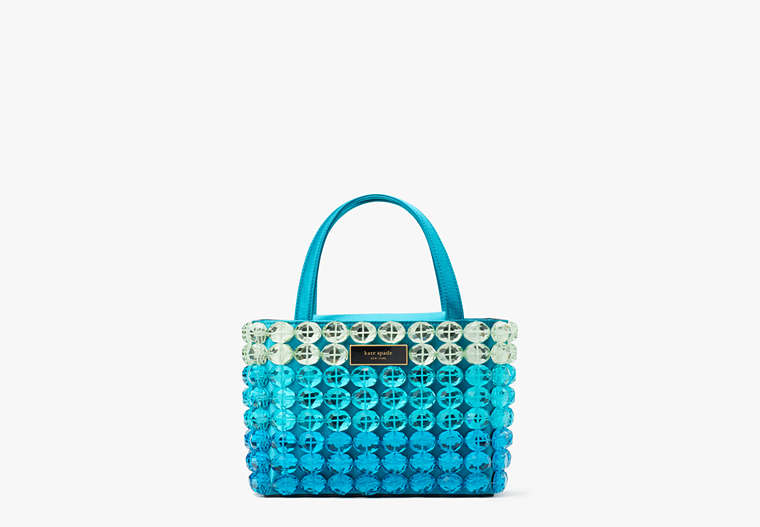 Sam Icon Candy Beaded Satin Small Tote, Blue Multi, Product