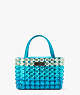 Sam Icon Candy Beaded Satin Small Tote, Blue Multi, ProductTile