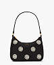 Sam Pearl Embellished Nylon Small Shoulder Bag, Black Multi, ProductTile