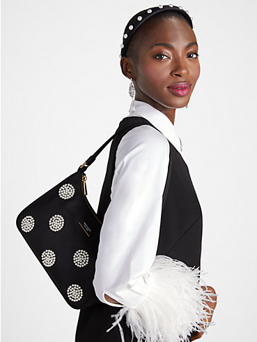 sam pearl embellished nylon small shoulder bag, , rr_productgrid