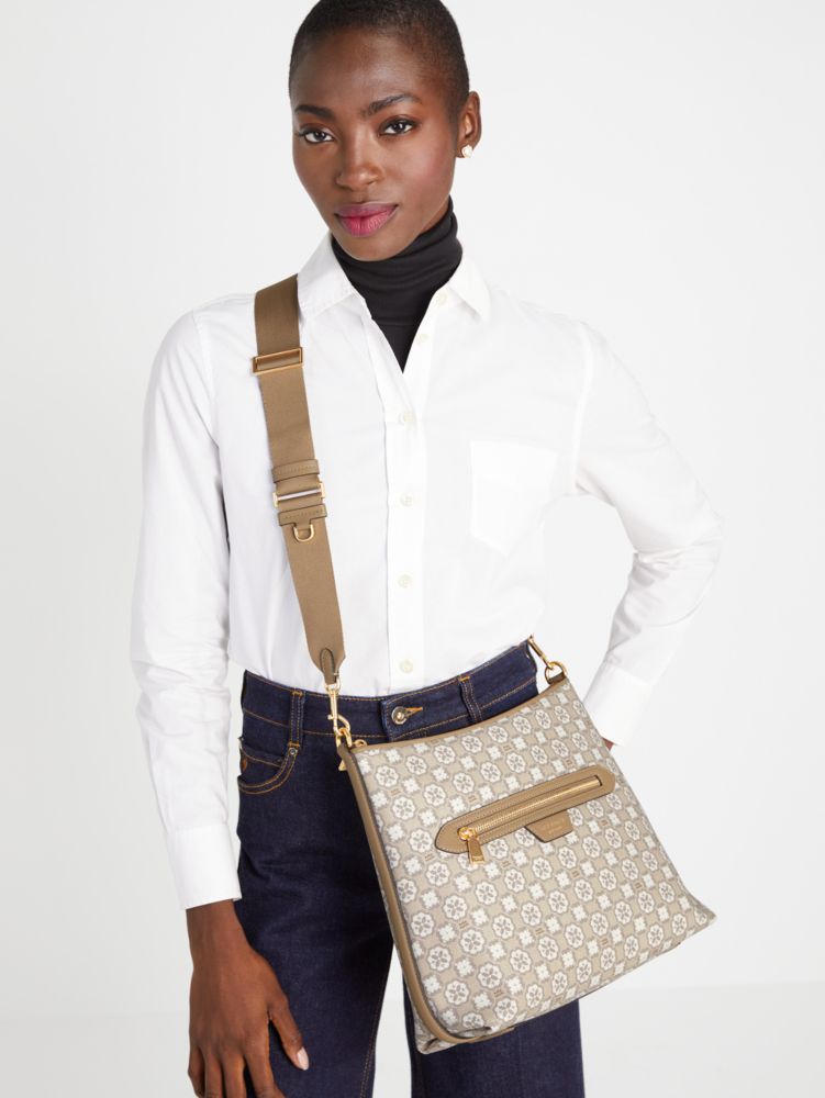 Monogrammed Coated-Canvas Messenger Bag