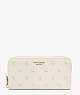 Purl Embellished Zip-around Continental Wallet, Halo White, ProductTile