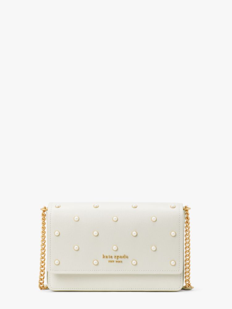 Buy KATE SPADE Katy Pearl And Pave Embellished Flap Chain