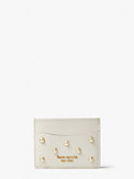 morgan pearl embellished saffiano leather card holder, , s7productThumbnail